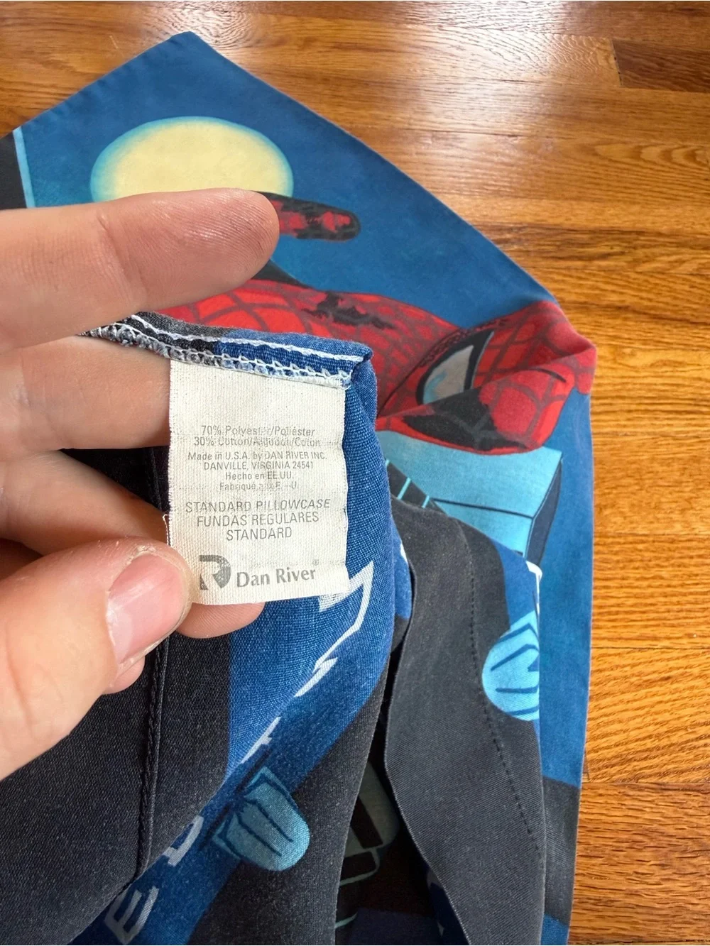 Vintage Y2K Spider-Man The Movie Pillowcase, 2002 Sam Raimi Marvel Bedding 90s
